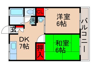 シティーハイムヒロ大川の物件間取画像